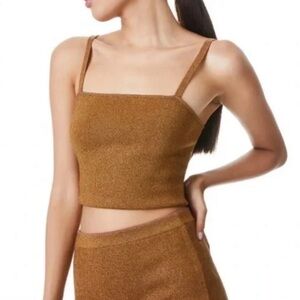 Alice + Olivia Gold Crop Top